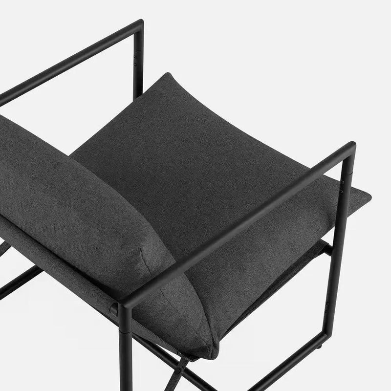 Modern Dark Grey Upholstered Accent Chair with Metal Frame by HomePacific