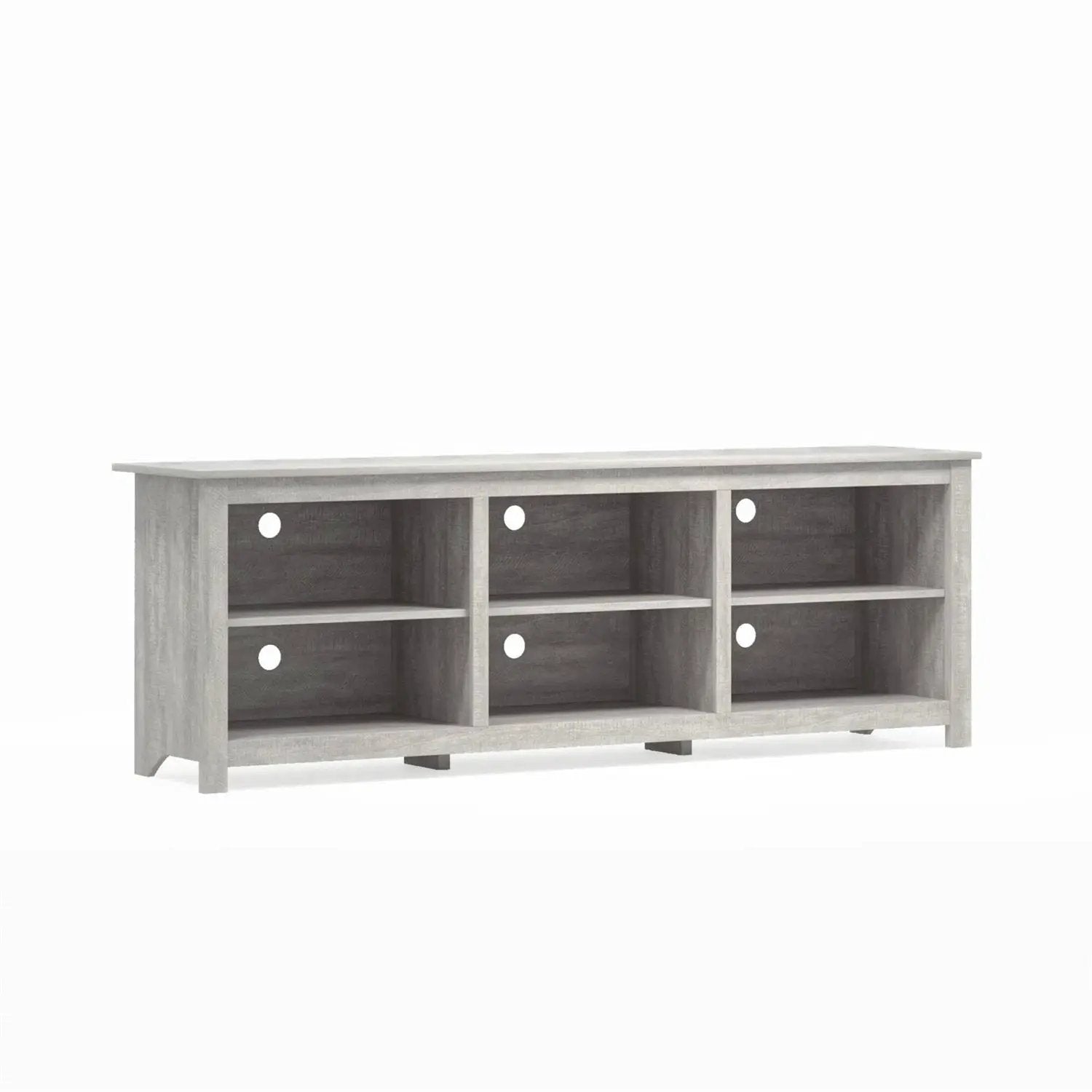 Farmhouse Style TV Stand in Light Grey Oak Wood Finish - for TVs up to 70-inch by HomePacific