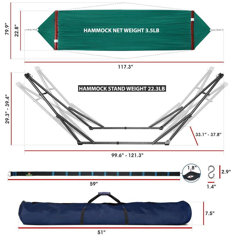 Tranquillo Comfort Set Original Hammock Stand for Ultimate Relaxation by Megsu