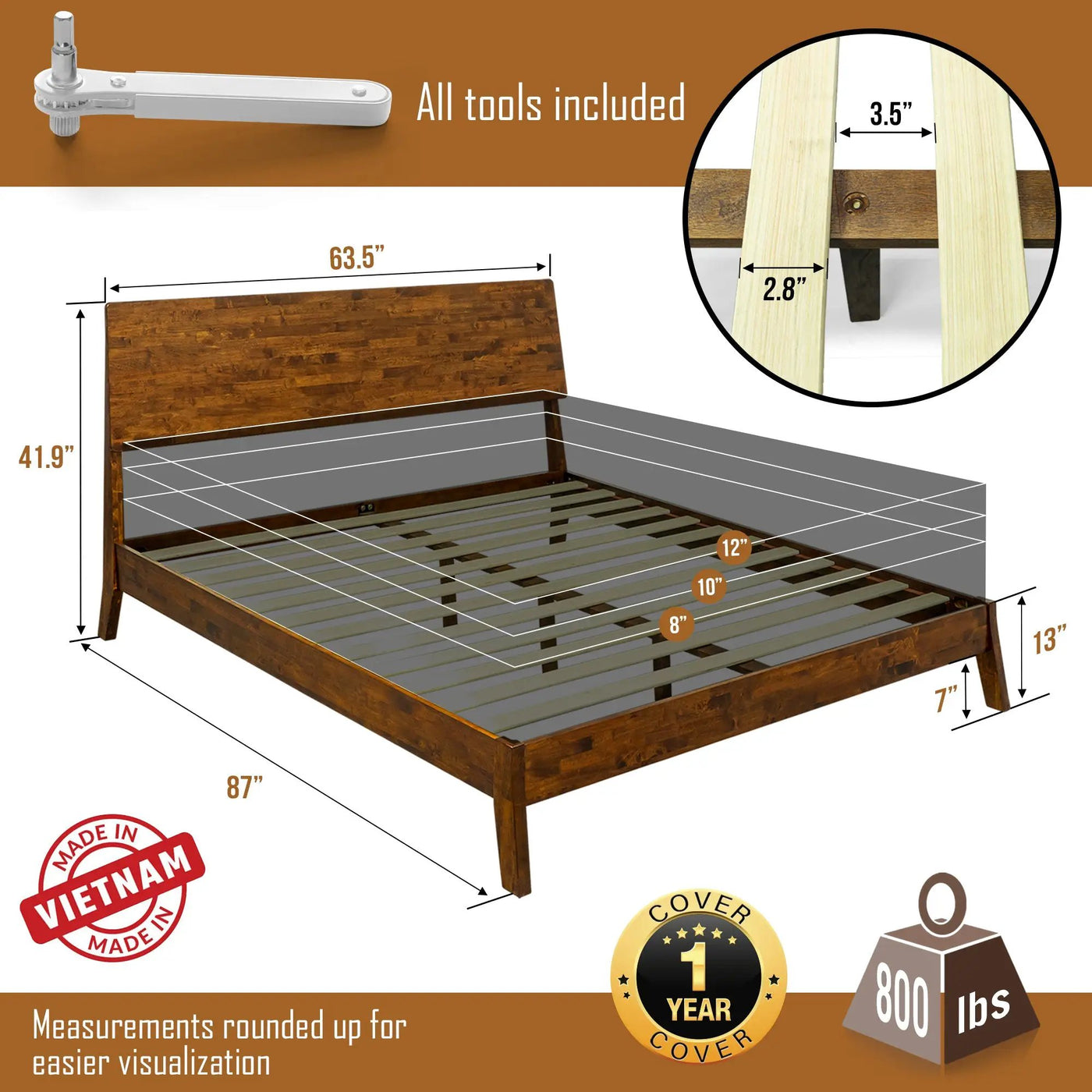 Serenity Solid Wood Bed Frame by Megsu