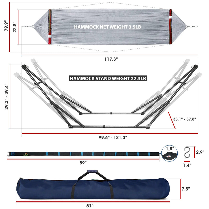 Tranquillo Comfort Set Original Hammock Stand for Ultimate Relaxation by Megsu