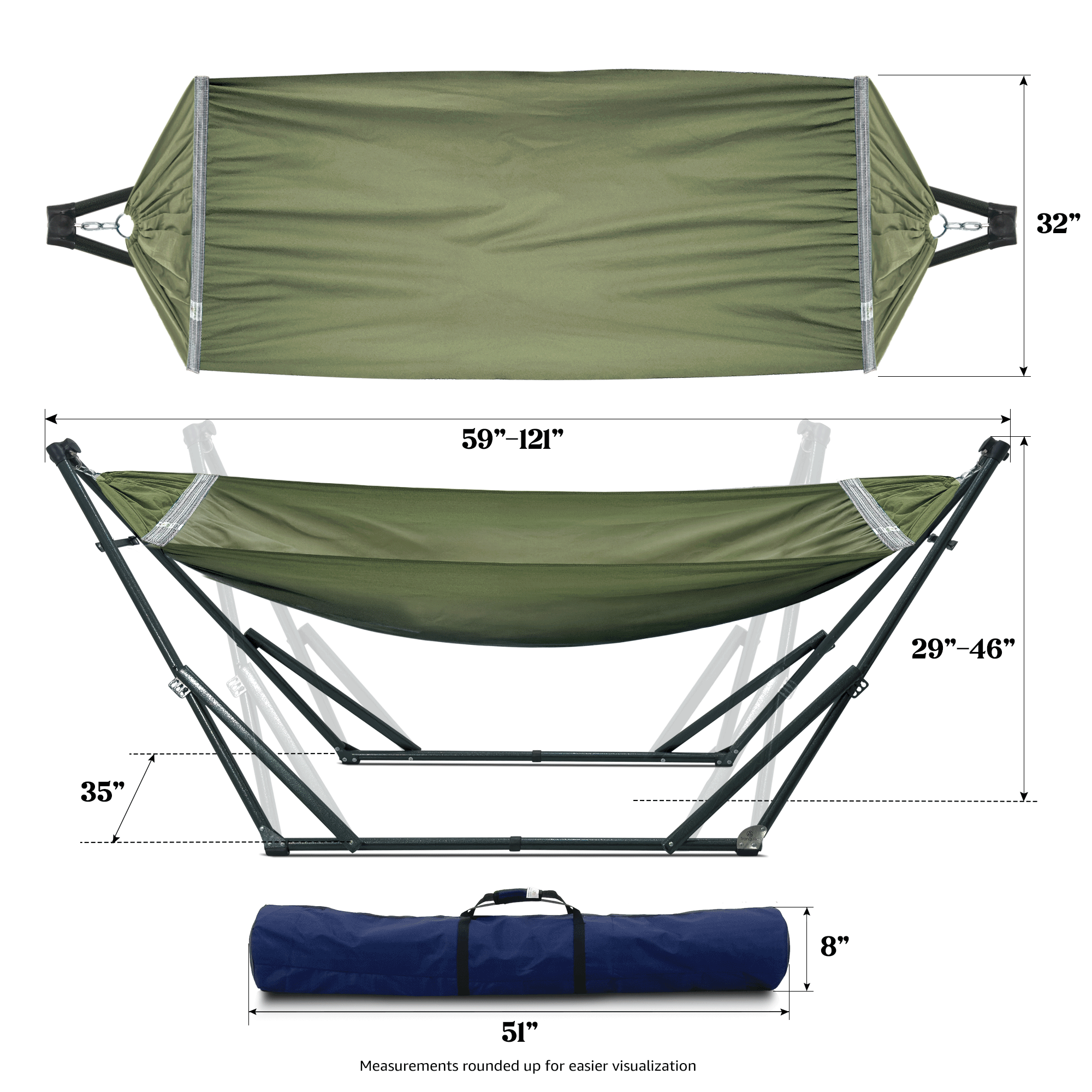 Tranquillo Universal Canvas Hammock Medium Size for Ultimate Comfort and Style by Megsu