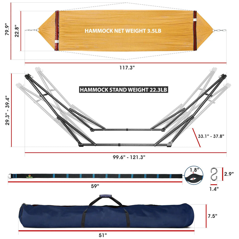 Tranquillo Comfort Set Original Hammock Stand for Ultimate Relaxation by Megsu
