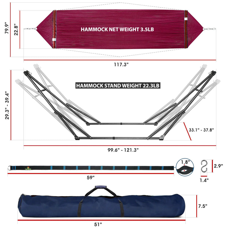 Tranquillo Comfort Set Original Hammock Stand for Ultimate Relaxation by Megsu