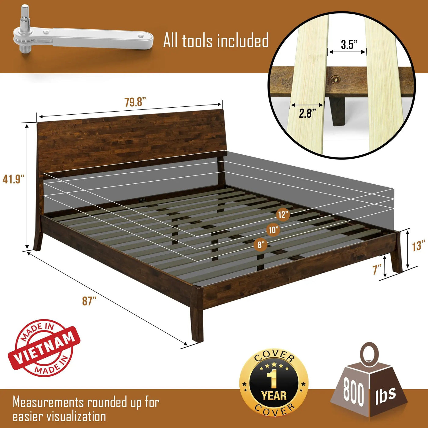 Serenity Solid Wood Bed Frame by Megsu