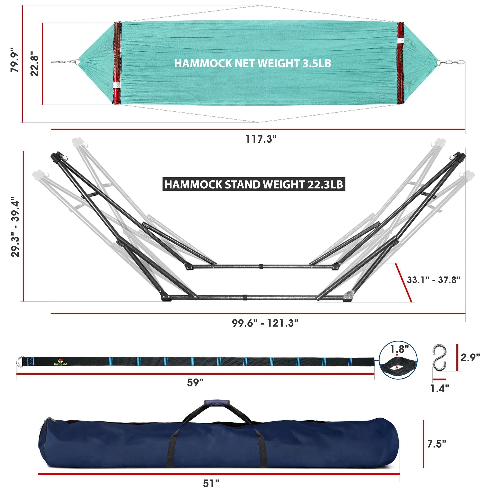Tranquillo Comfort Set Original Hammock Stand for Ultimate Relaxation by Megsu