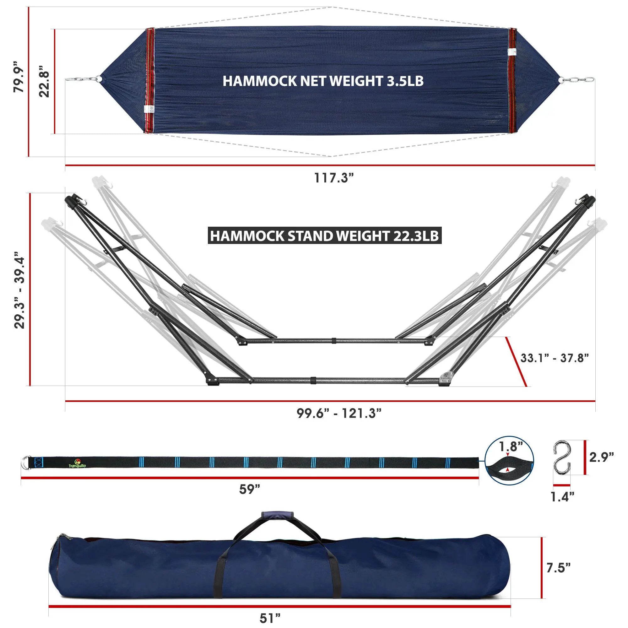 Tranquillo Comfort Set Original Hammock Stand for Ultimate Relaxation by Megsu