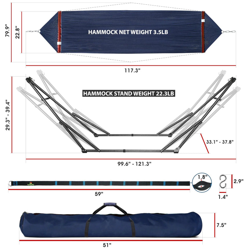 Tranquillo Comfort Set Original Hammock Stand for Ultimate Relaxation by Megsu