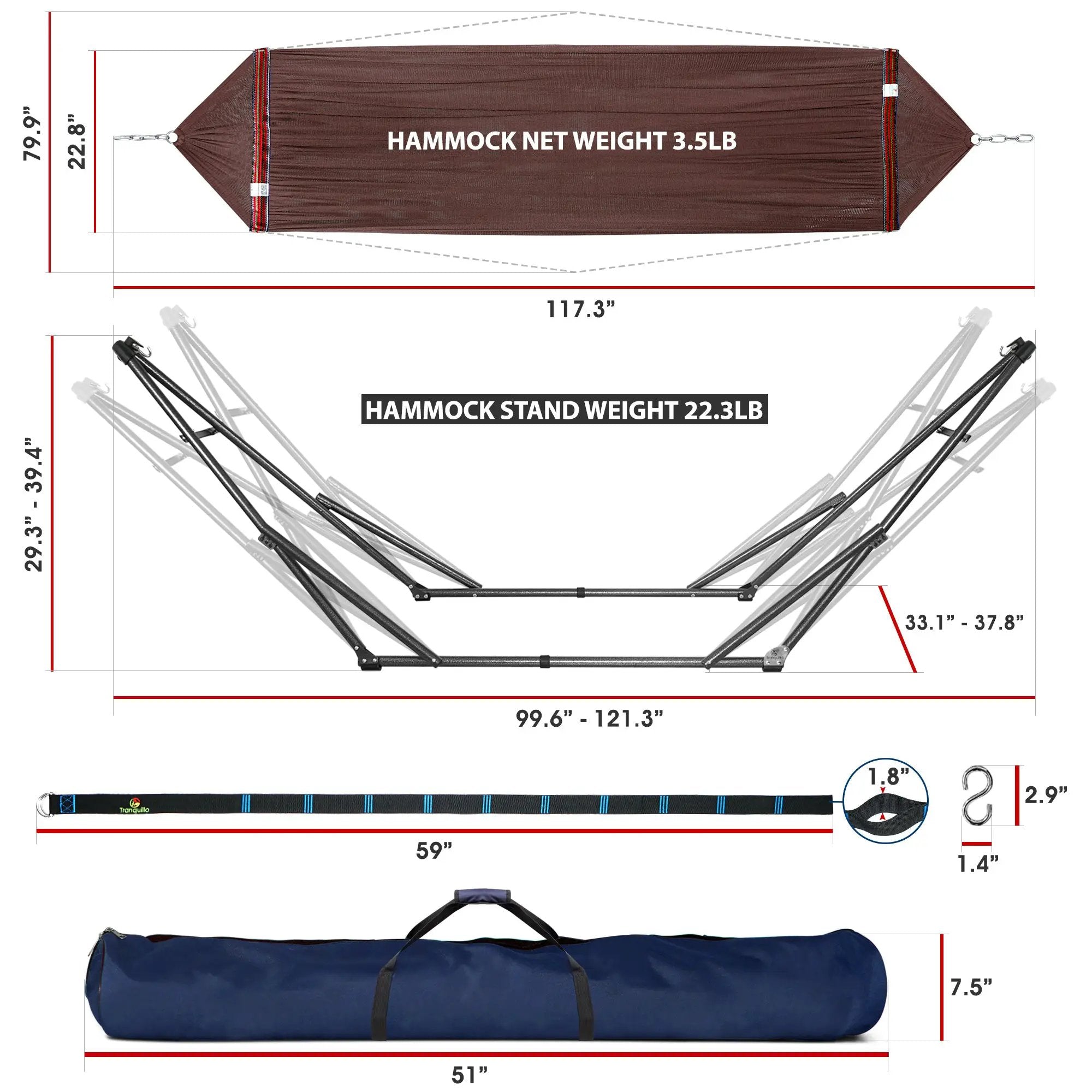 Tranquillo Comfort Set Original Hammock Stand for Ultimate Relaxation by Megsu