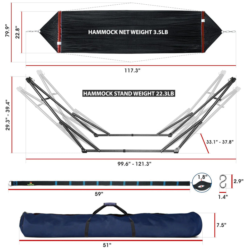 Tranquillo Comfort Set Original Hammock Stand for Ultimate Relaxation by Megsu