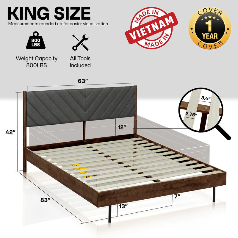 Astoria Solid Wood Bed Frame by Megsu