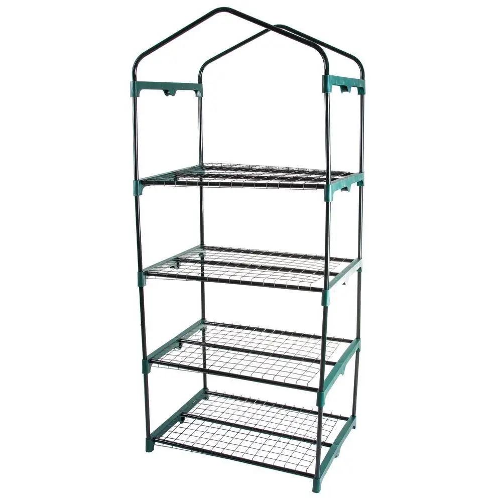 Durable 4-Tier Plant Stand Greenhouse with Zippered PVC Cover by HomePacific