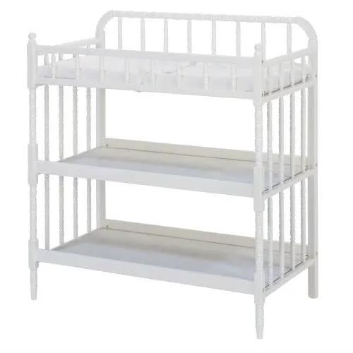 White Wood Changing Table with 1-inch Waterproof Changing Pad by HomePacific