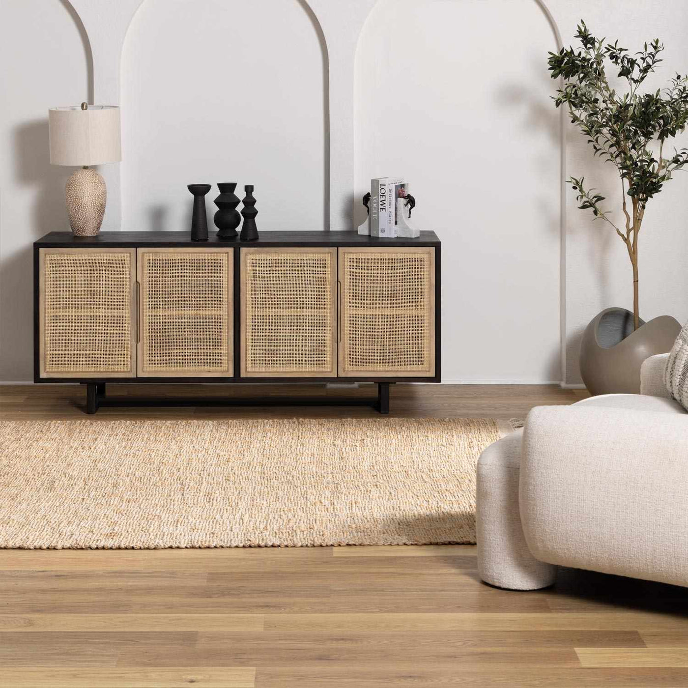 Lonut Checkered Jute Area Rug - Clearance by Boutique Rugs