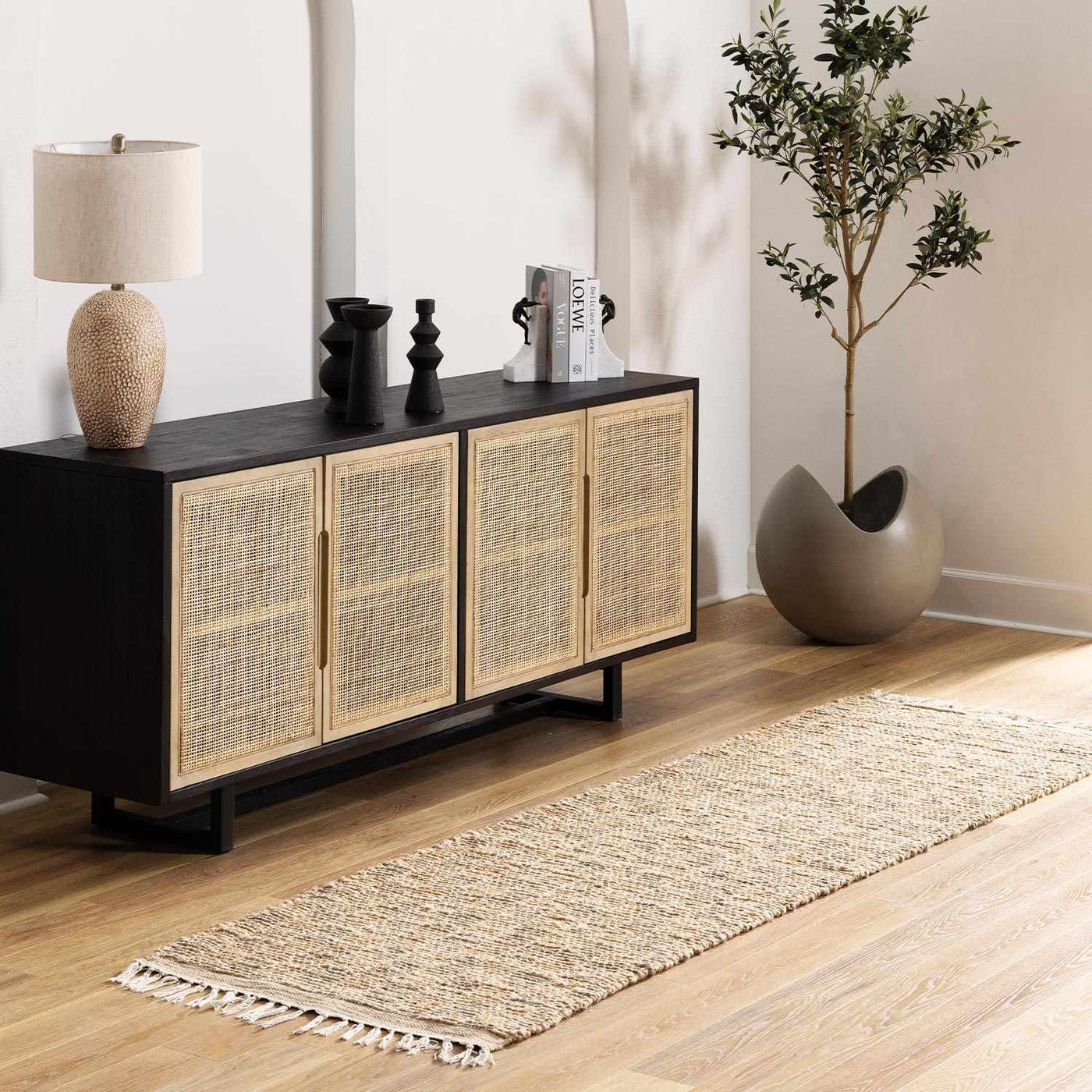 Lonut Checkered Jute Area Rug - Clearance by Boutique Rugs
