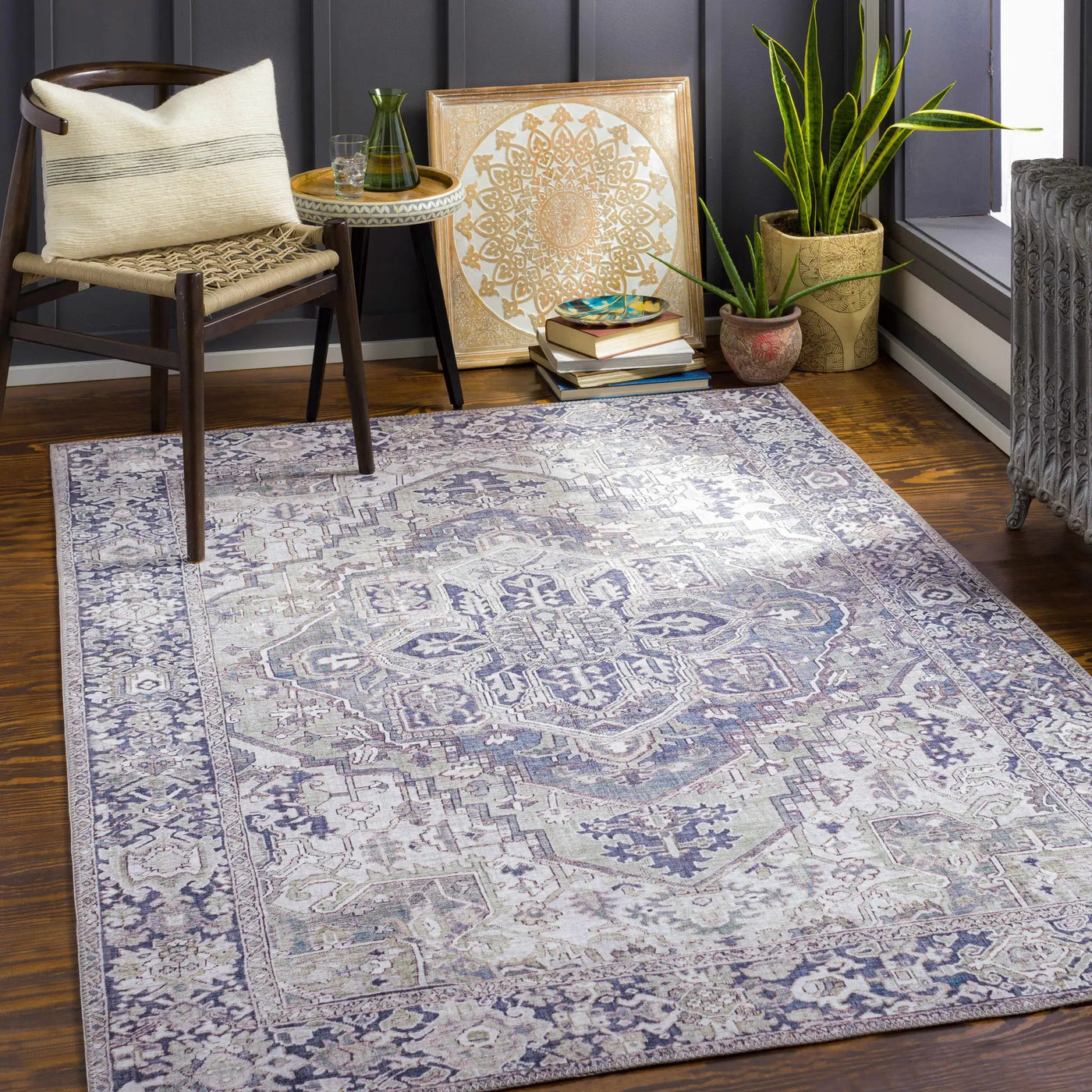 Neyland Iris Gray Area Rug 2359 by Boutique Rugs