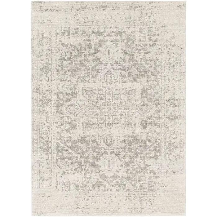 3' x 5' Distressed Oriental Area Rug in Light Grey / Beige by HomePacific
