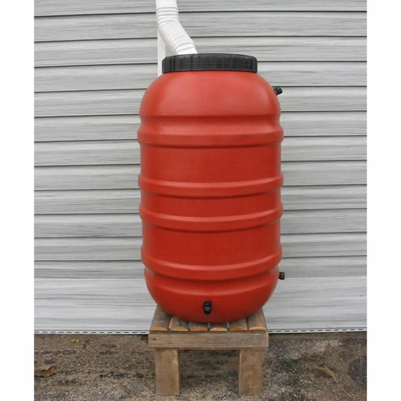 Terra Cotta Red HDPE Plastic 55-Gallon Rain Barrel with Spigot by HomePacific