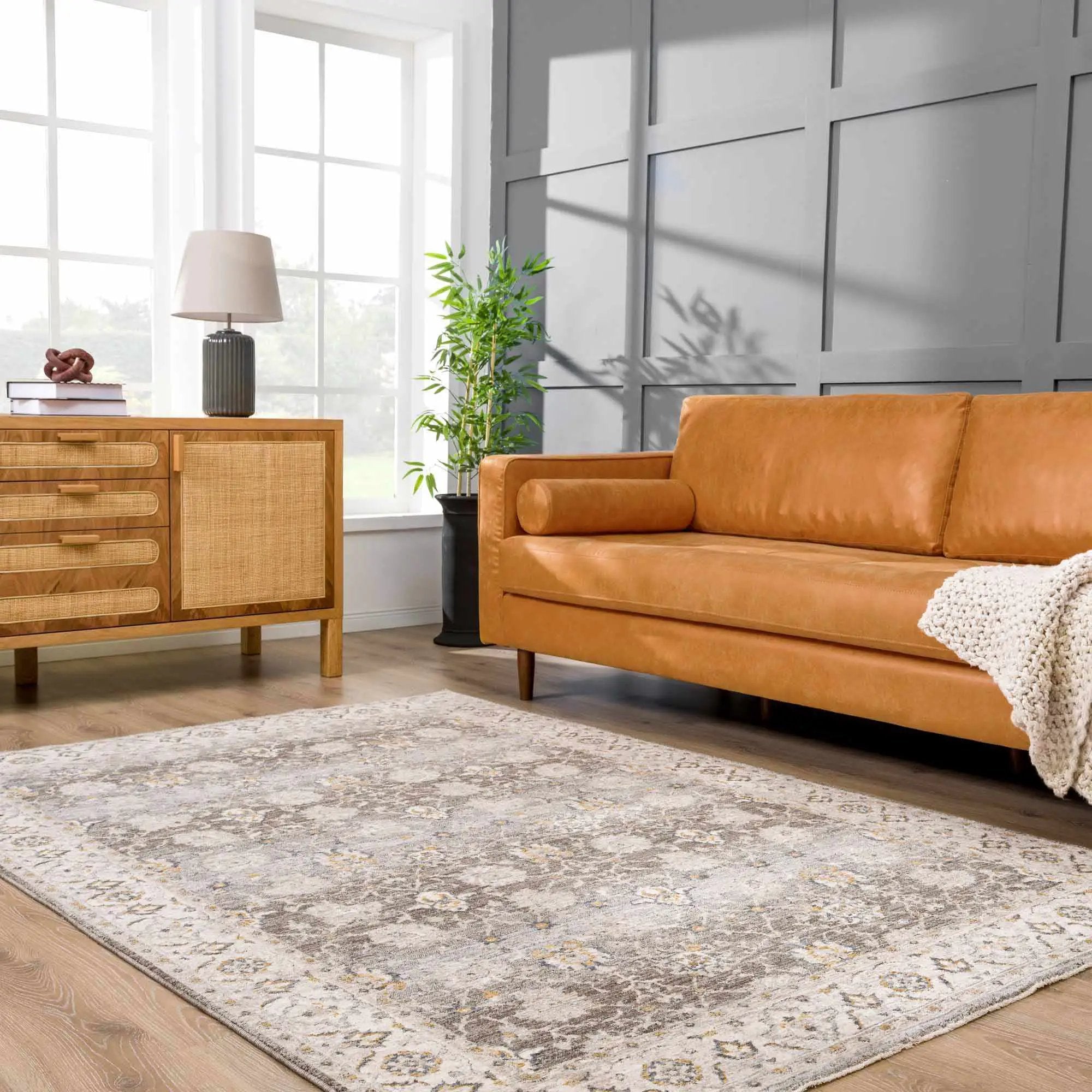 Amaru Green Textured Rug with Fringes by Boutique Rugs