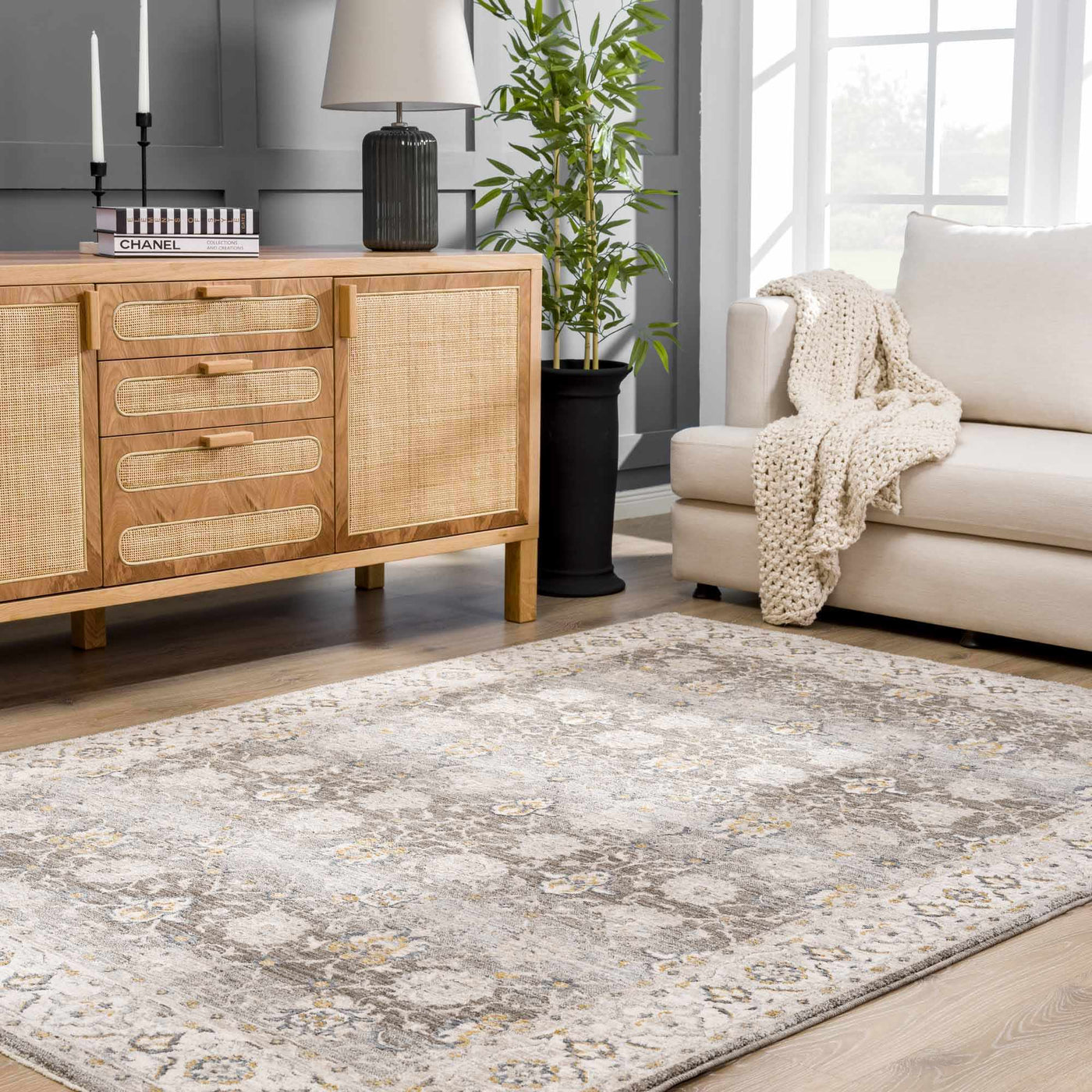Amaru Green Textured Rug with Fringes by Boutique Rugs