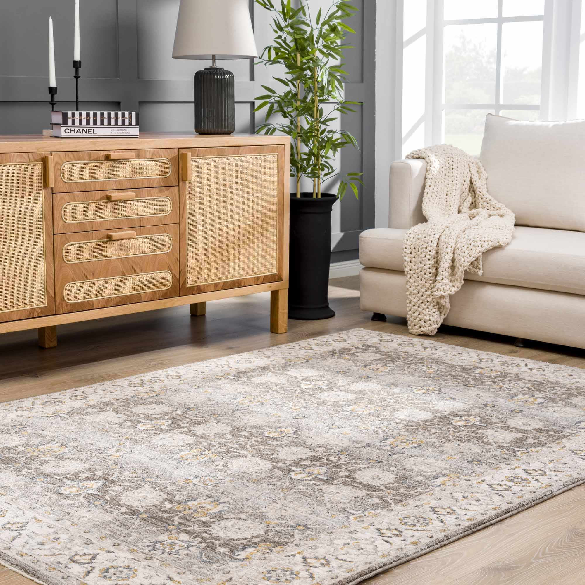 Amaru Green Textured Rug with Fringes by Boutique Rugs