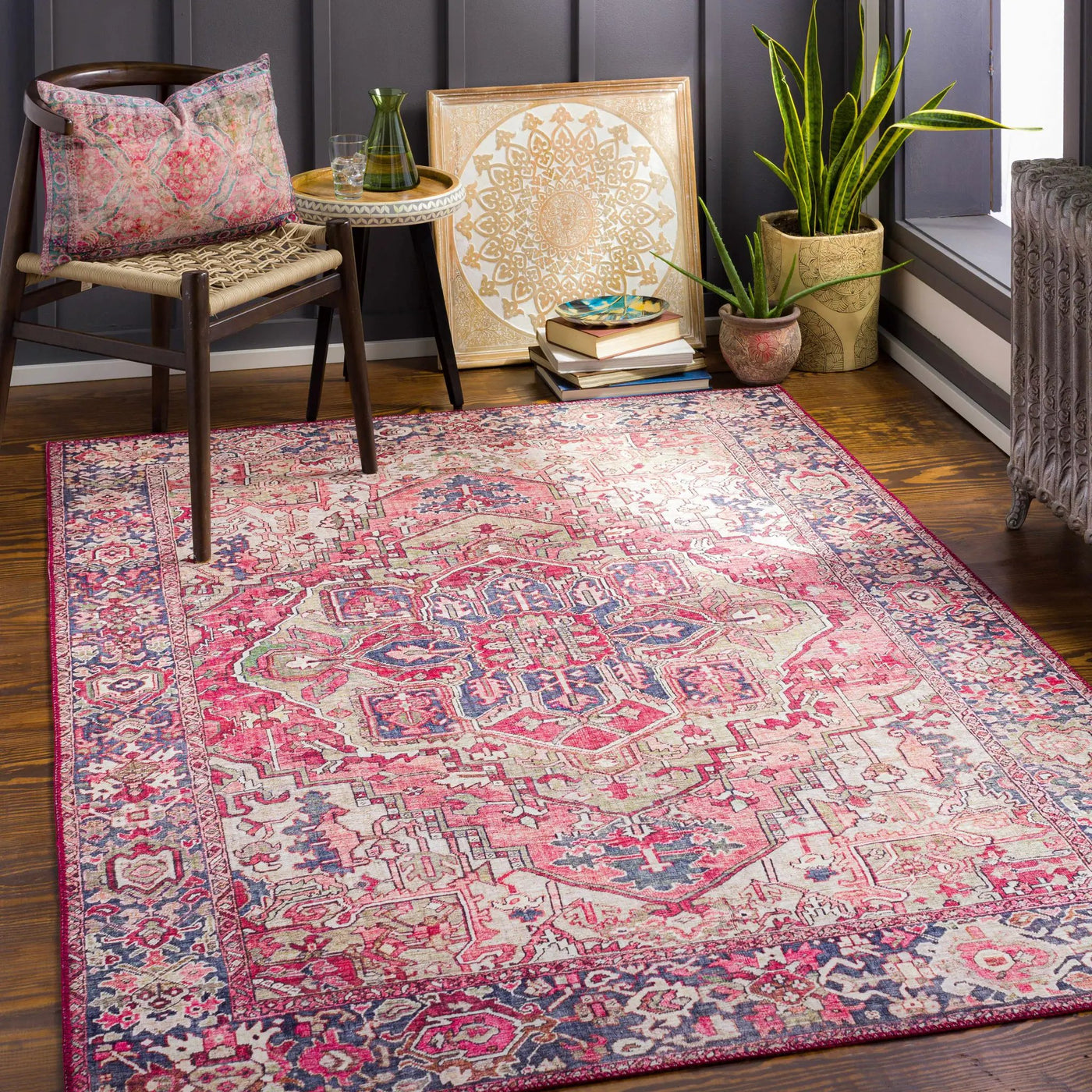 Neyland Iris Blush Area Rug 2357 by Boutique Rugs