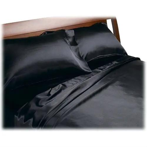 California King size Satin Sheet Set in Black by HomePacific
