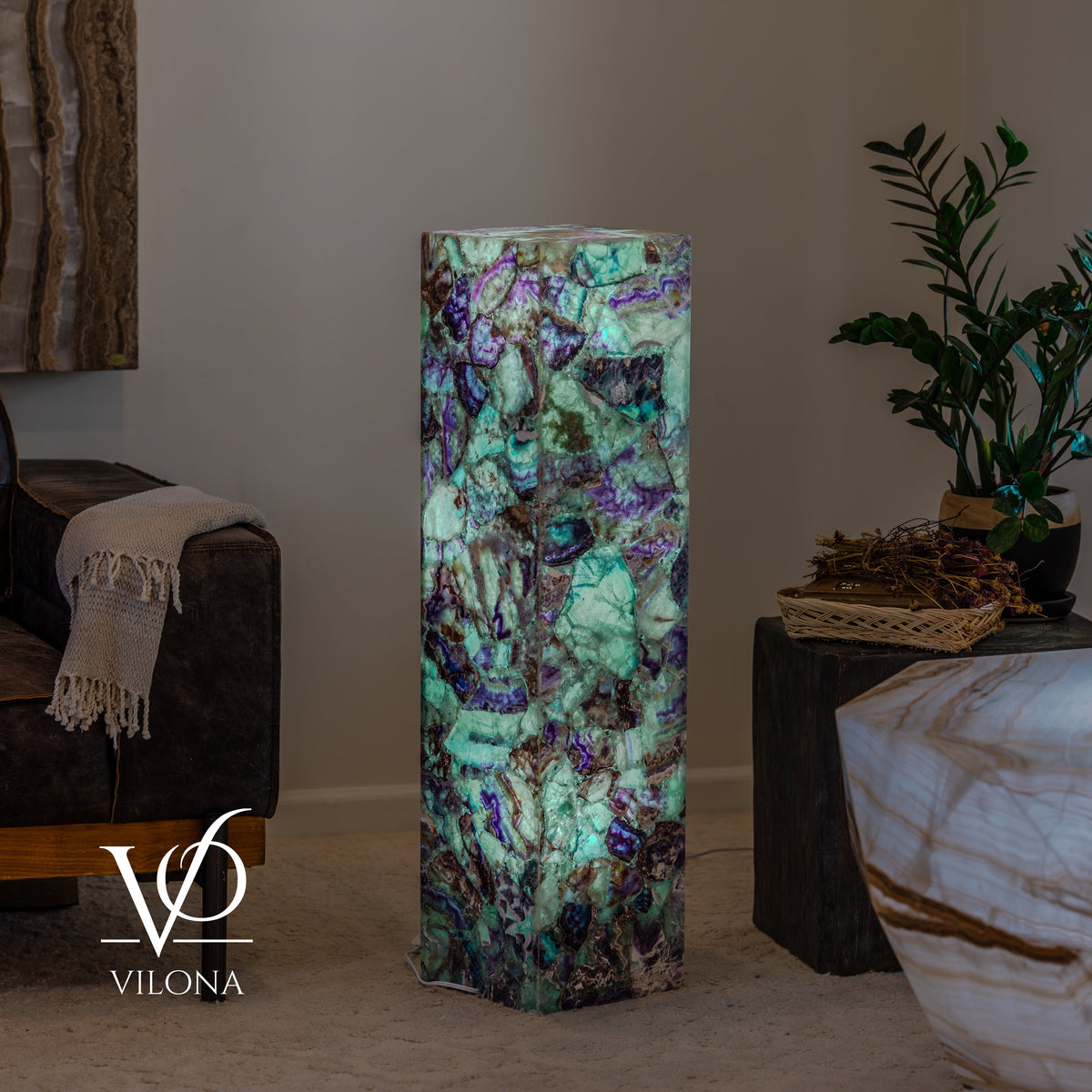 Fluorite Crystal Floor Lamp #5 – 39.5" Tall × 10" × 10", photo 5 of 15