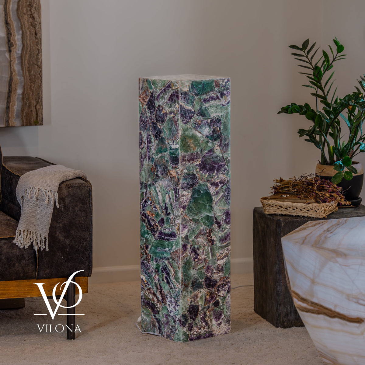 Fluorite Crystal Floor Lamp #5 – 39.5" Tall × 10" × 10", photo 6 of 15