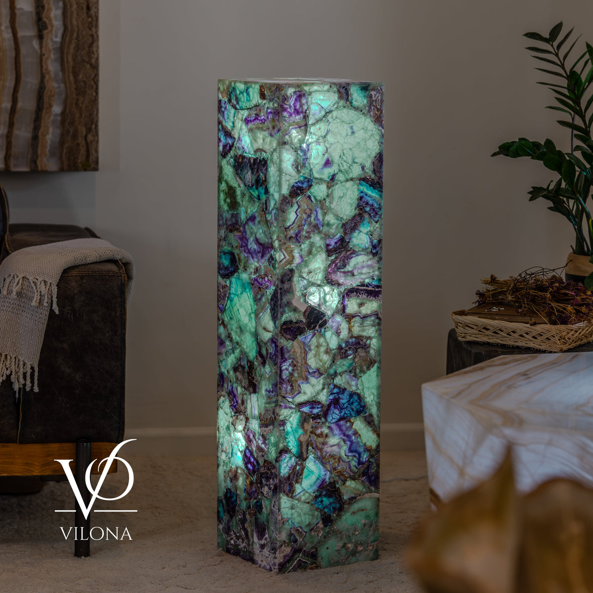 Fluorite Crystal Floor Lamp #5 – 39.5" Tall × 10" × 10", photo 12 of 15