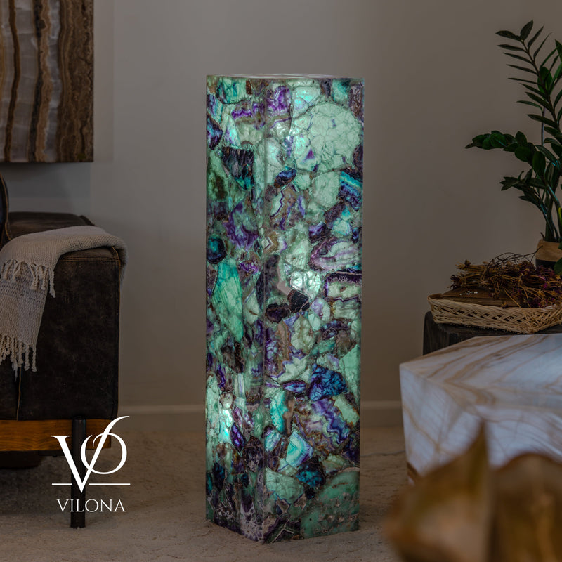 Fluorite Crystal Floor Lamp #5 – 39.5" Tall × 10" × 10", photo 12 of 15