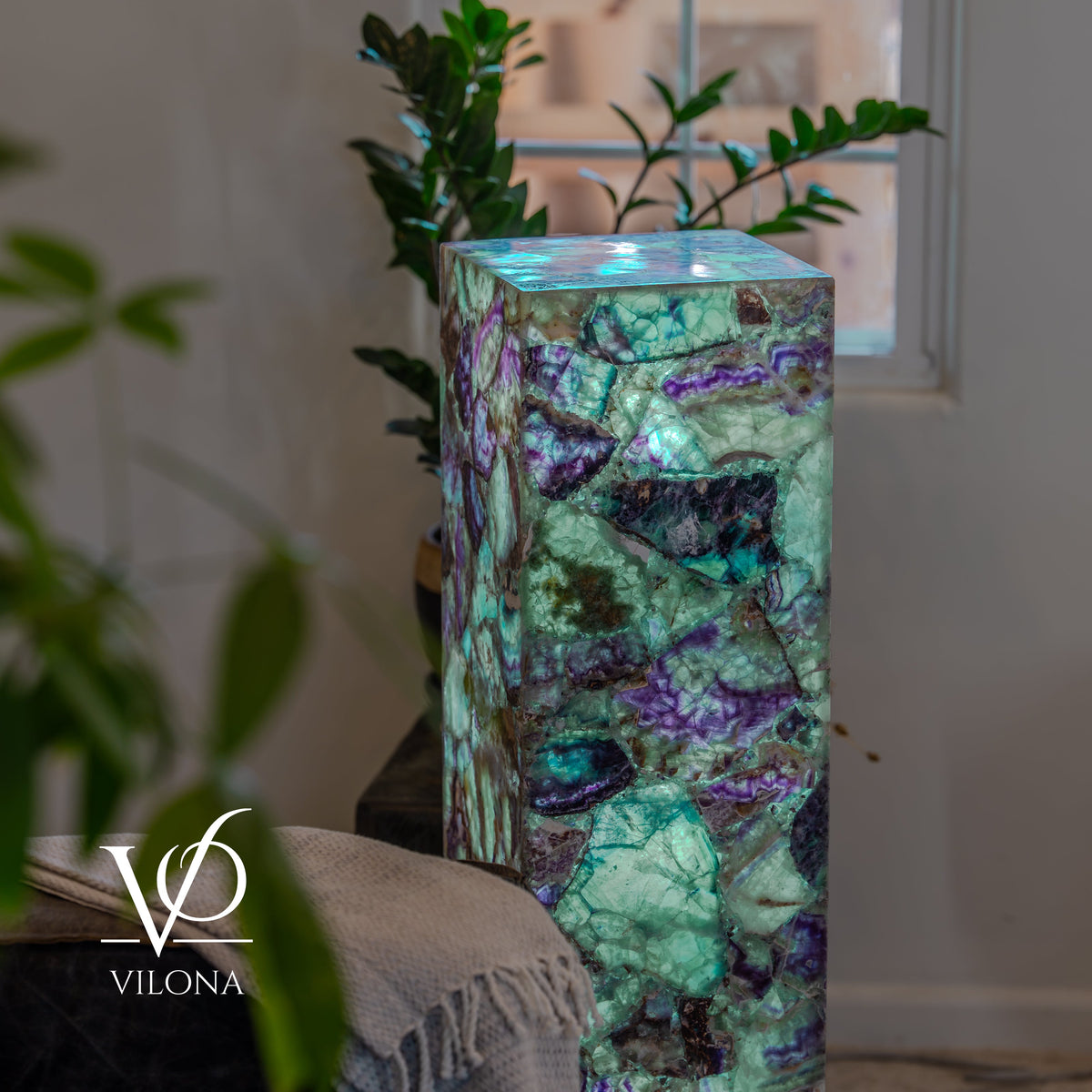 Fluorite Crystal Floor Lamp #5 – 39.5" Tall × 10" × 10", photo 13 of 15