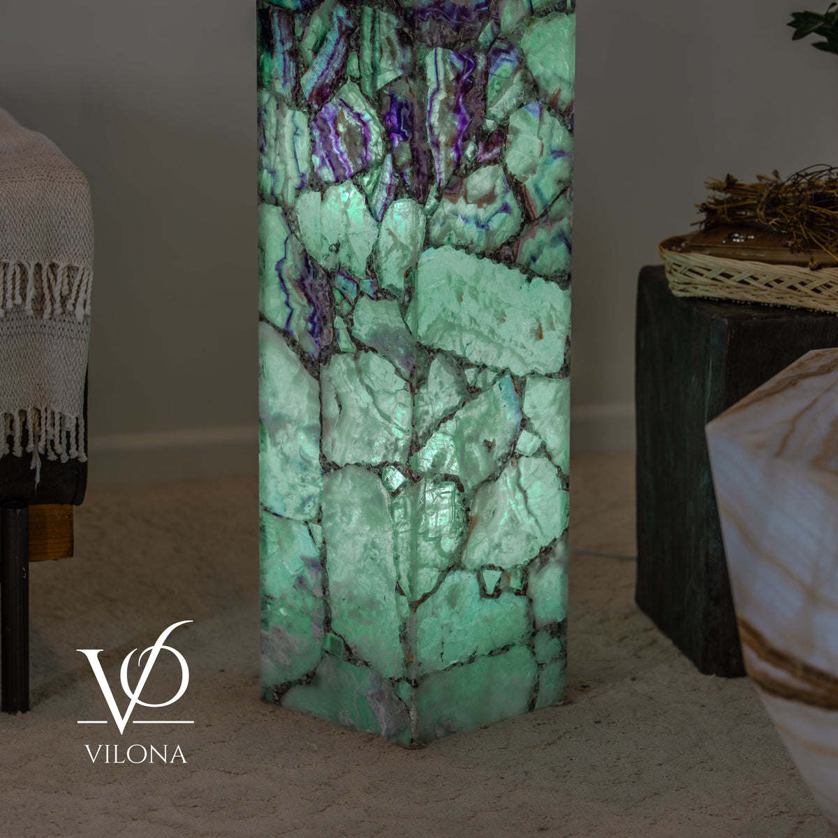 Fluorite Floor Lamp #7 – 47.5" Tall × 10" Square, photo 11 of 15