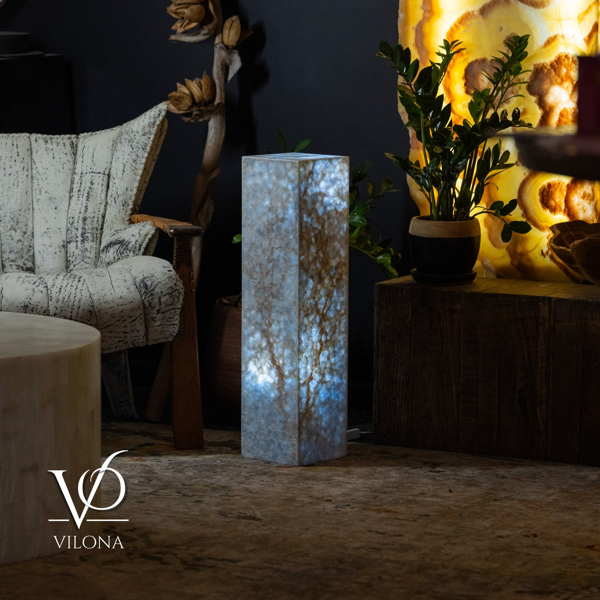 Arctic Onyx Floor Lamp - Small - 31.5"H x 8"W - Square - #2, photo 6 of 10