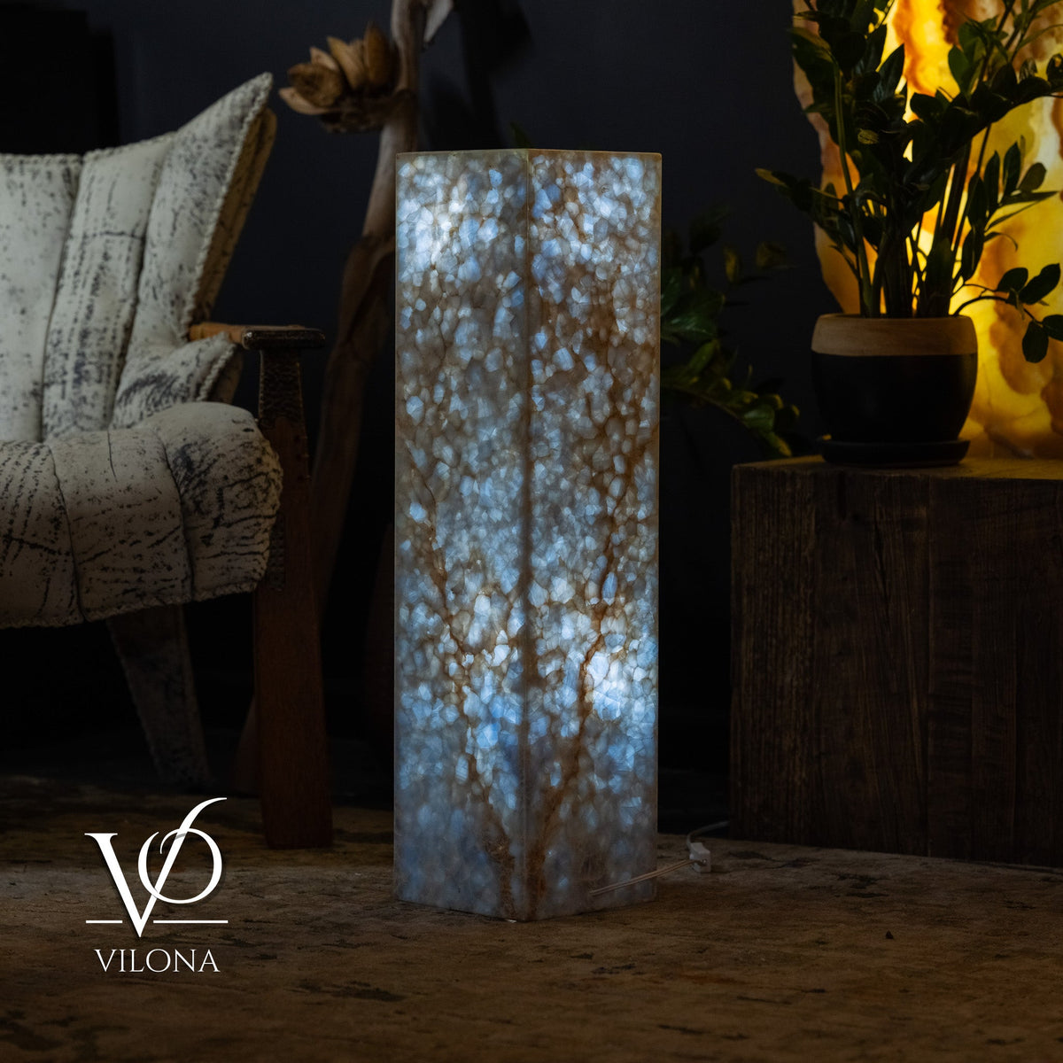 Arctic Onyx Floor Lamp - Small - 31.5"H x 8"W - Square - #2, photo 4 of 10
