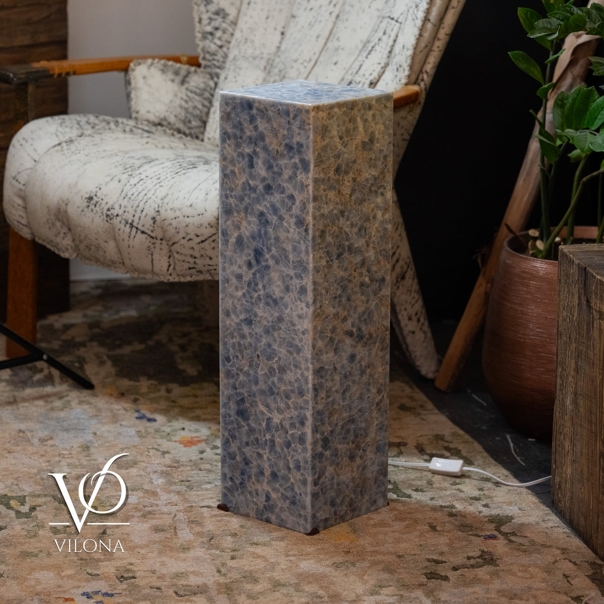 Arctic Onyx Floor Lamp - Small - 27.5"H x 8"W - Square - #4, photo 9 of 10