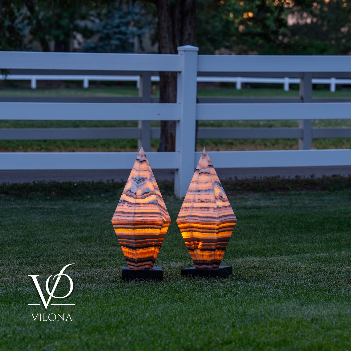 Sahara Onyx Bi-Pyramid Sculptural Lamp Pair – Natural Stone Lighting, photo 22 of 31