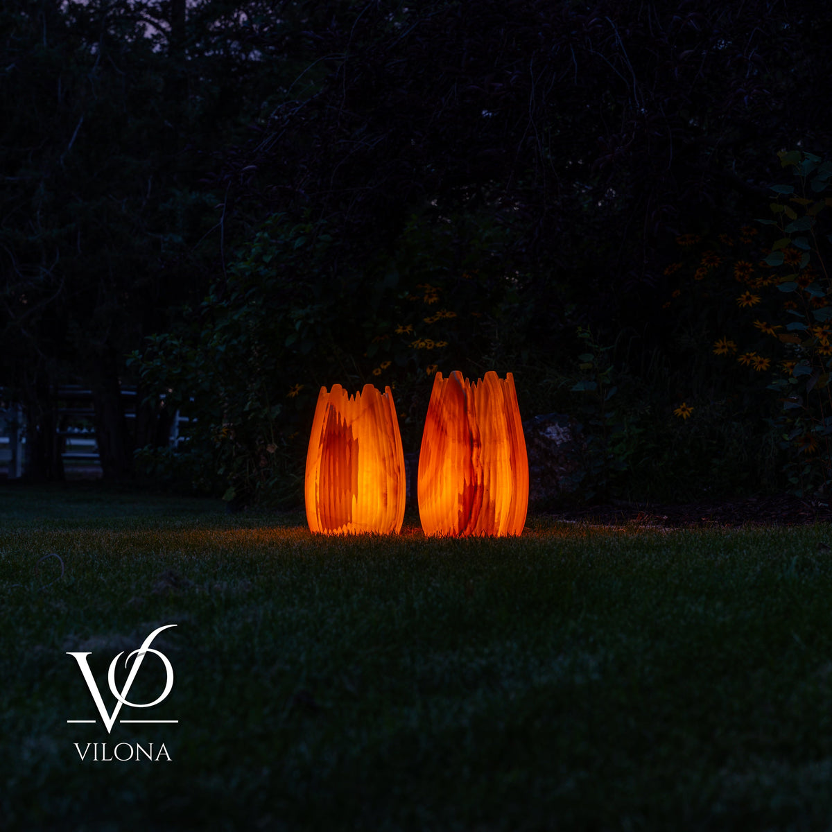 Miami Sunset Onyx Crown Lamps - Sculptural Natural Stone Pair, photo 7 of 31