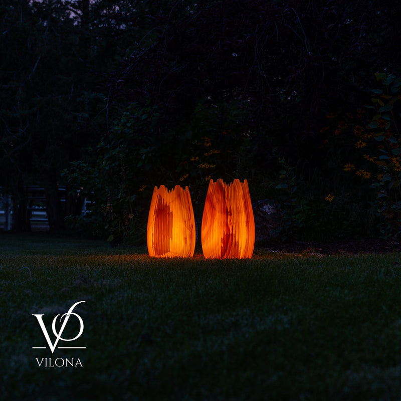Miami Sunset Onyx Crown Lamps - Sculptural Natural Stone Pair, photo 7 of 31