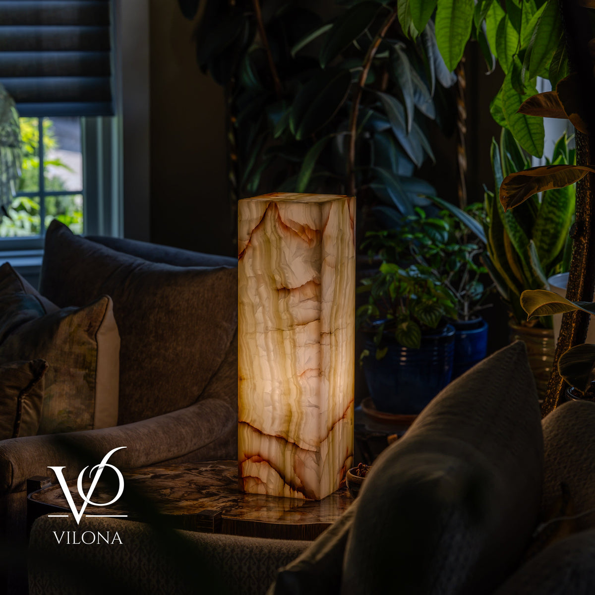 Bamboo Onyx Table Lamp – Light Edition #1 – 19.75" Tall × 6" Wide, photo 3 of 17
