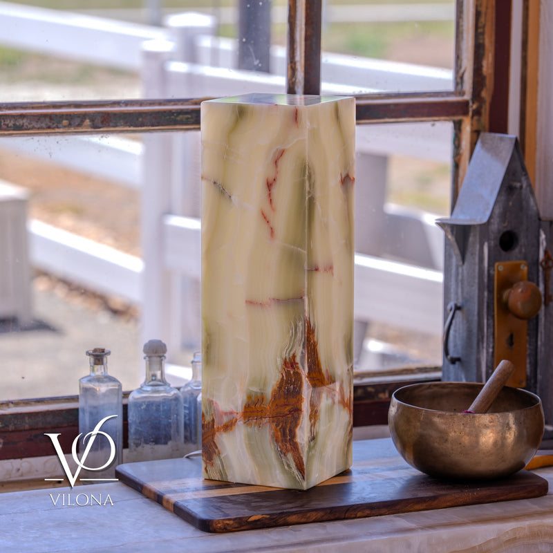 Bamboo Onyx Table Lamp – Dark Edition #1 – 19.75" Tall × 6" Wide, photo 2 of 19