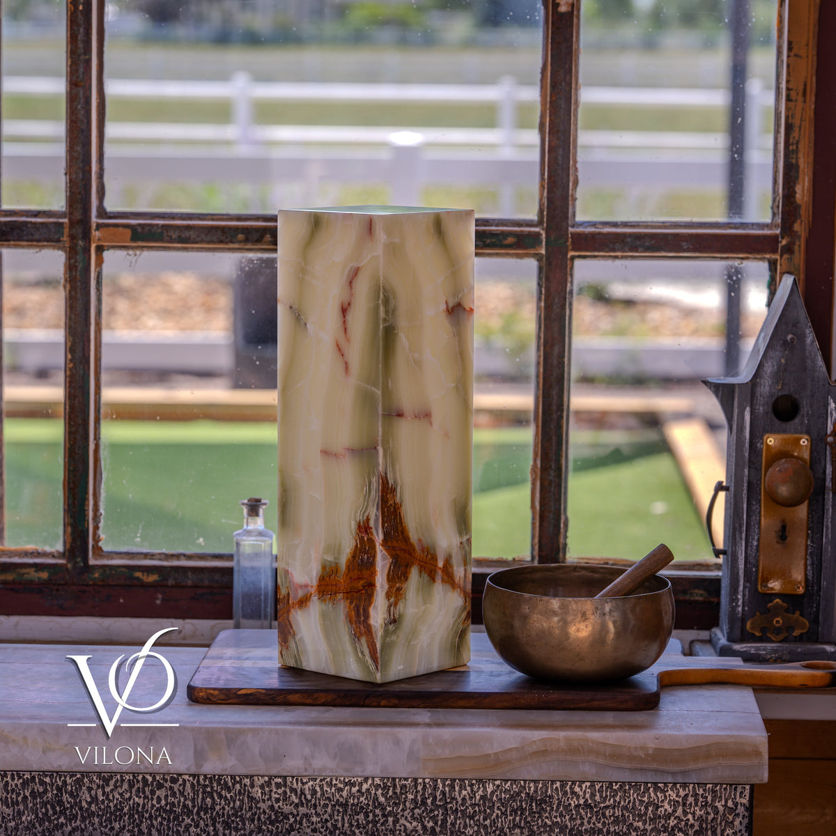 Bamboo Onyx Table Lamp – Dark Edition #1 – 19.75" Tall × 6" Wide, photo 11 of 19