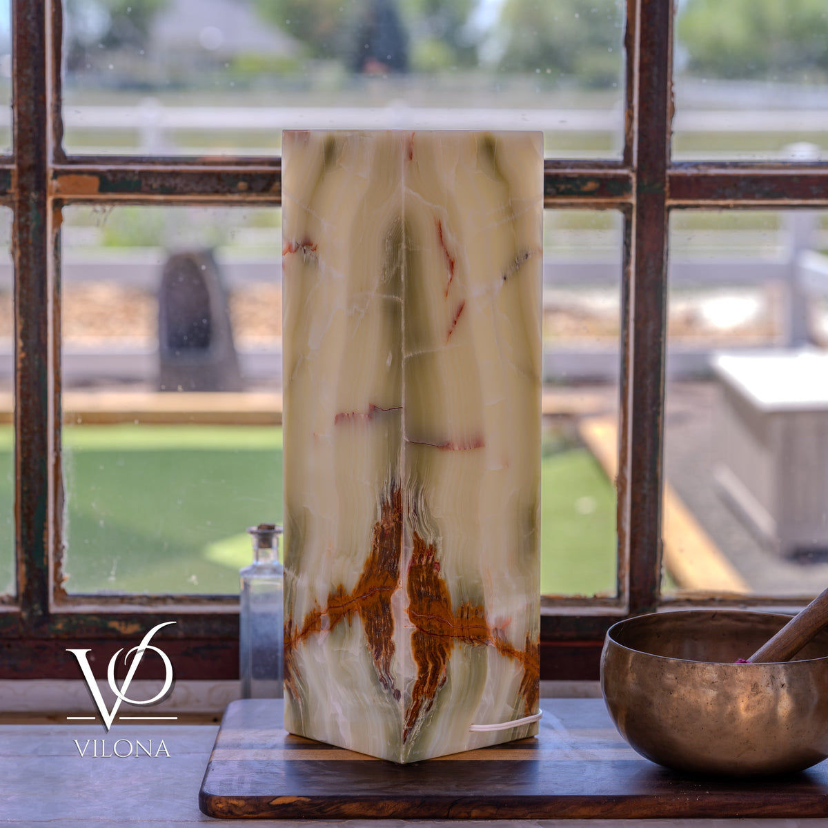 Bamboo Onyx Table Lamp – Dark Edition #1 – 19.75" Tall × 6" Wide, photo 15 of 19
