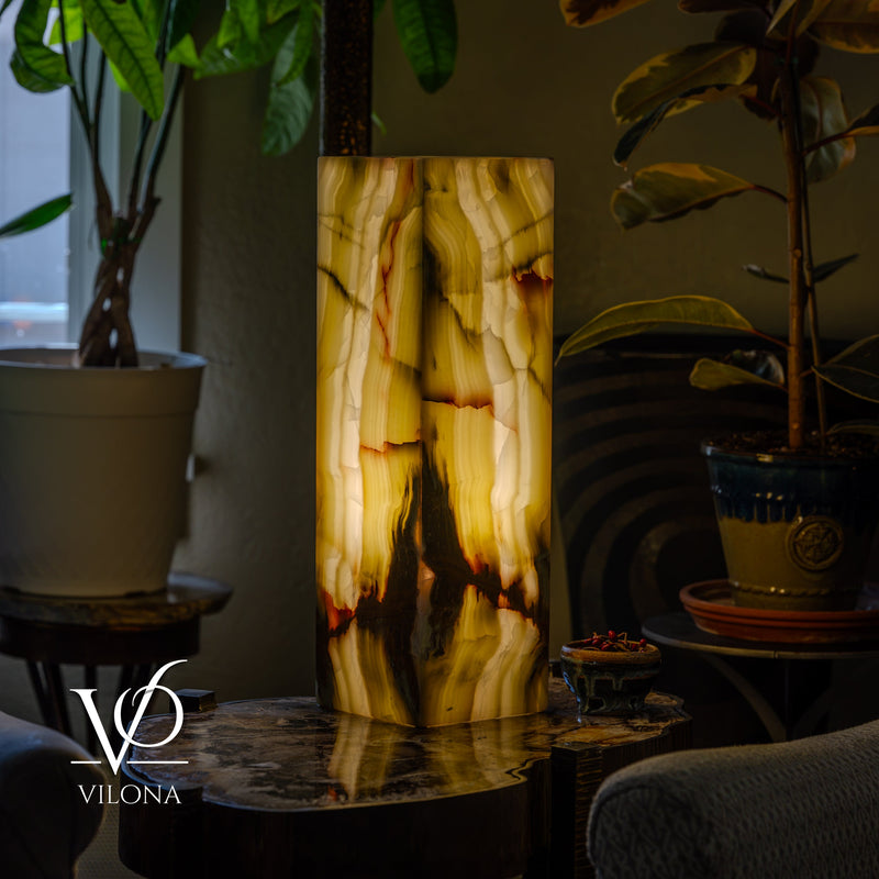 Bamboo Onyx Table Lamp – Dark Edition #1 – 19.75" Tall × 6" Wide, photo 6 of 19