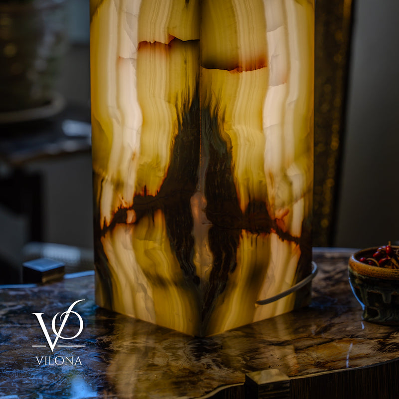 Bamboo Onyx Table Lamp – Dark Edition #1 – 19.75" Tall × 6" Wide, photo 9 of 19