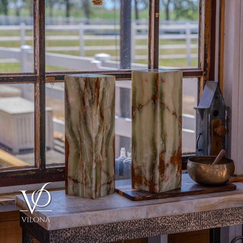 Bamboo Onyx Table Lamp Pair – Dark Edition #2 – 19.75" Tall × 6" Wide Each, photo 9 of 19