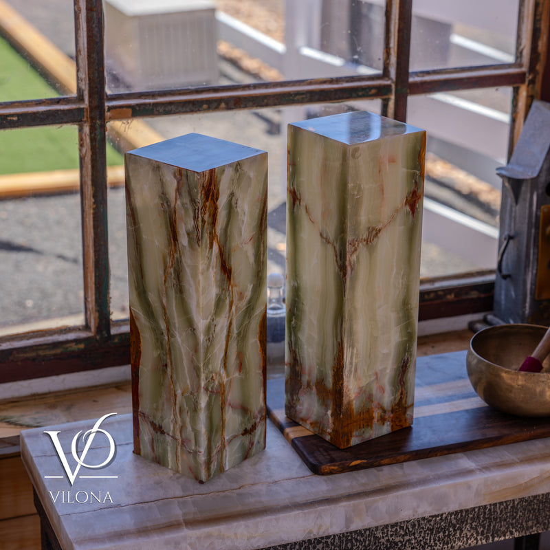 Bamboo Onyx Table Lamp Pair – Dark Edition #2 – 19.75" Tall × 6" Wide Each, photo 13 of 19