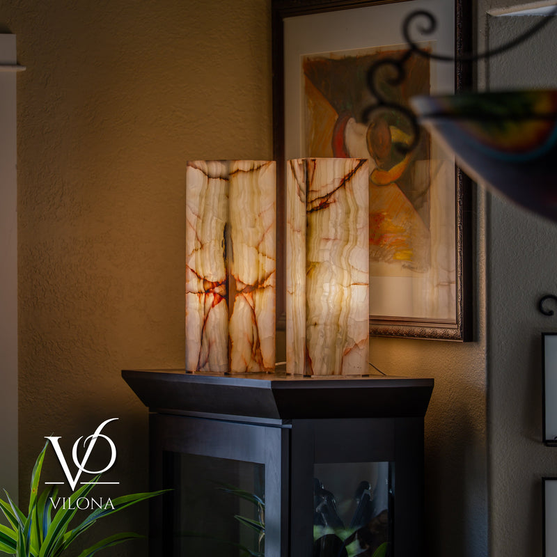 Bamboo Onyx Table Lamp Pair – Light Edition #3 – 19.75" Tall × 6" Wide Each, photo 11 of 14