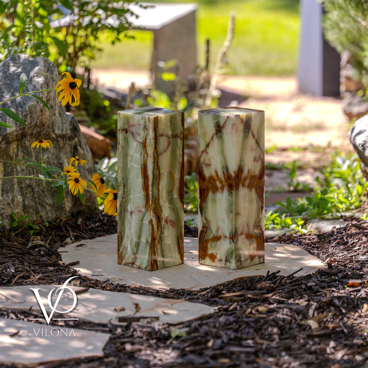 Bamboo Onyx Table Lamp Pair – Dark Edition #3 – 19.75" Tall × 6" Wide Each, photo 3 of 18