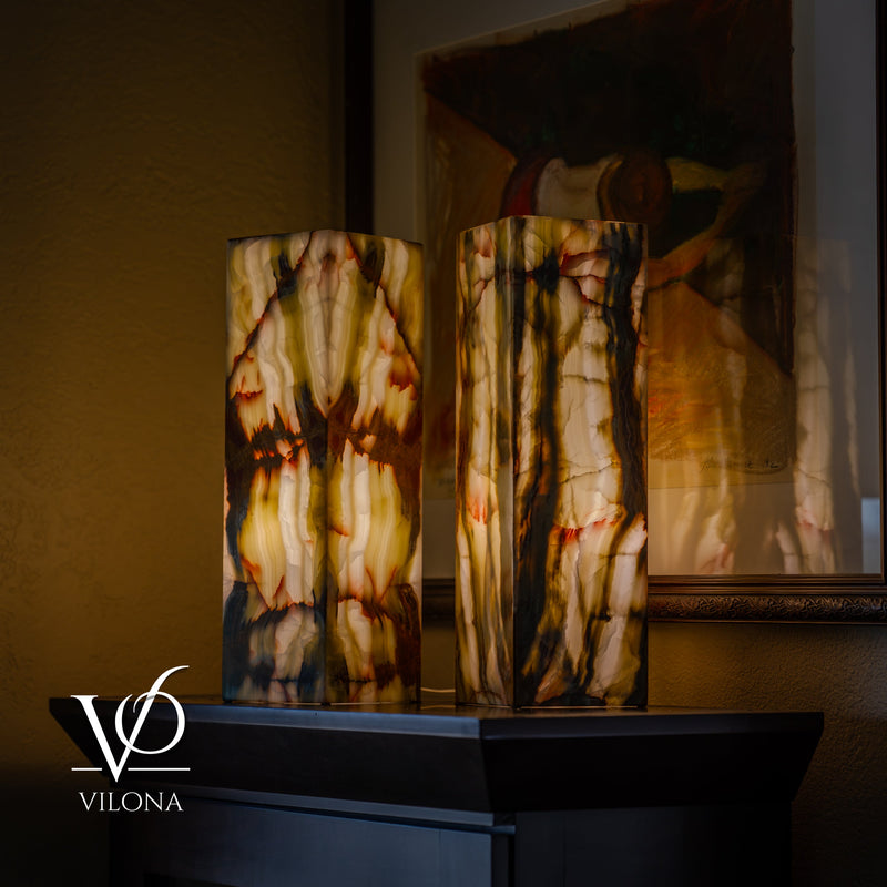 Bamboo Onyx Table Lamp Pair – Dark Edition #3 – 19.75" Tall × 6" Wide Each, photo 6 of 18